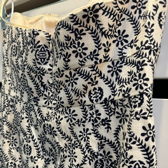 JCREW Black And White Floral Rambling Rose Ella Dress Size 10 - Picture 9 of 9